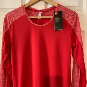 Women’s Under Armour heat gear Red Top NWT XS